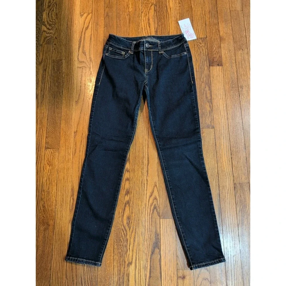 Maurices Womens Dark‎ Wash Skinny Stretch Jegging Jeans M Short Low Rise Denim
